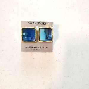 Swarovski Blue Color Austrian Crystal Earrings